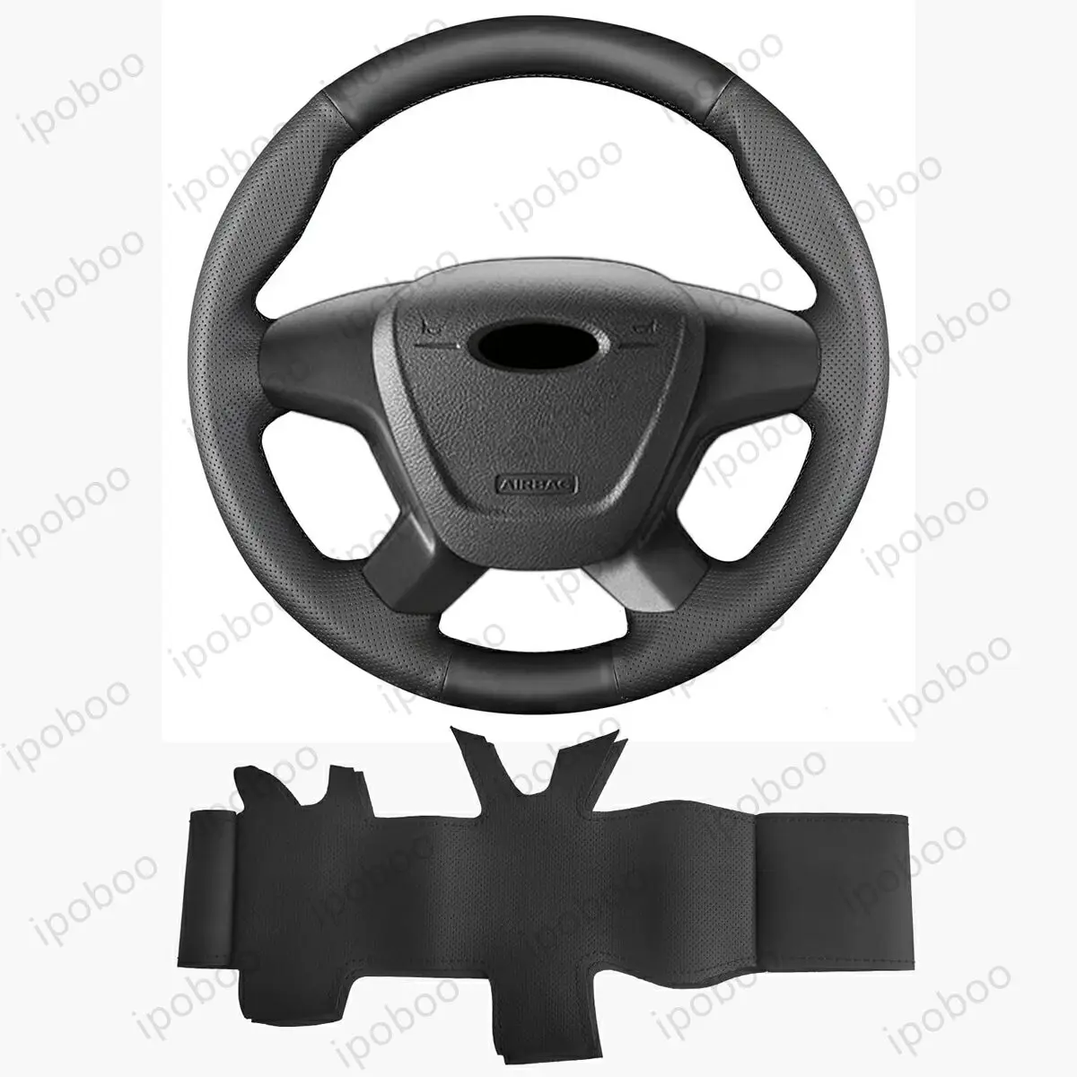 

HandStitch Steering Wheel Cover for Ford 2014 Transit Connect Wagon 2013 Transit Custom 2012 Tourneo Custom Concept