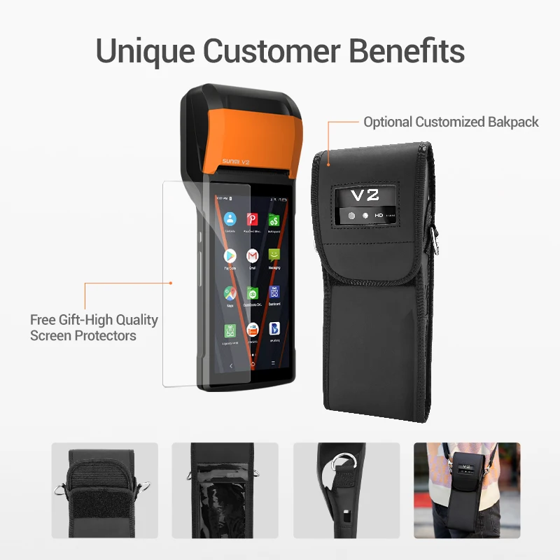 SUNMI V2 Cheap Android Billing Machine Portable Point Of Sale Software Cash Register Handheld Android Touch POS System Terminal