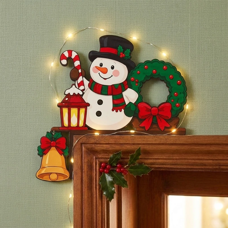 Christmas Door Frame Decoration Merry Christmas Decoration for Home 2027 Pendant Xmas Wood Ornaments Navidad Natal New Year Gift