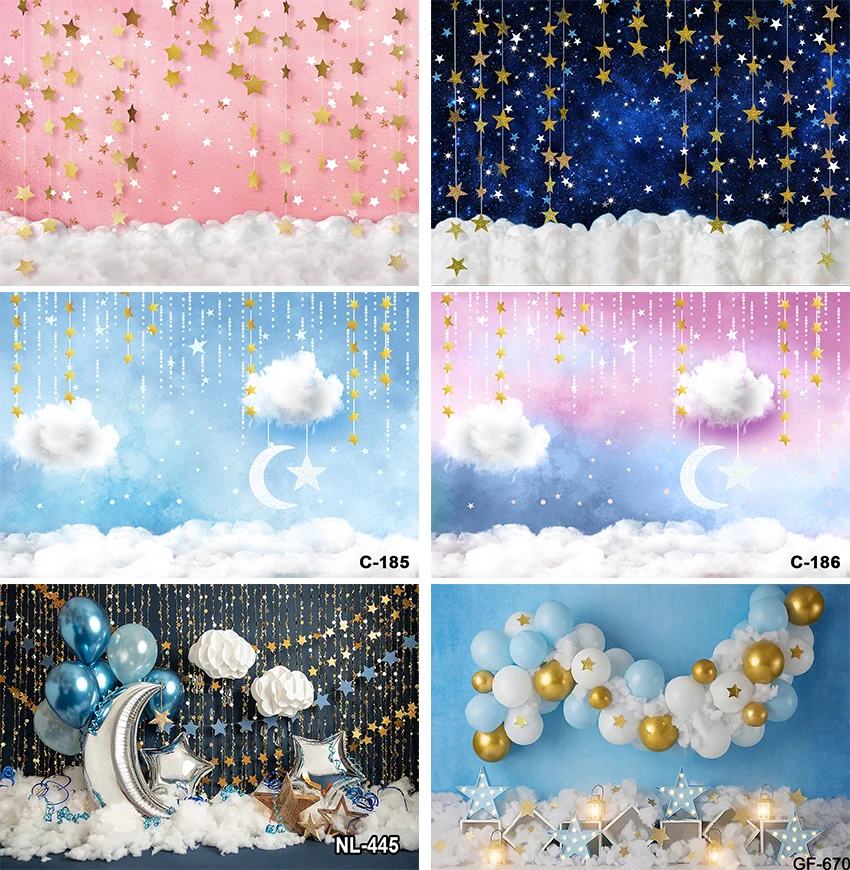 Photography Background Twinkle Little Star Universe Space Starry Sky Baby Birthday Party Backdrop for Photo Studio Prop