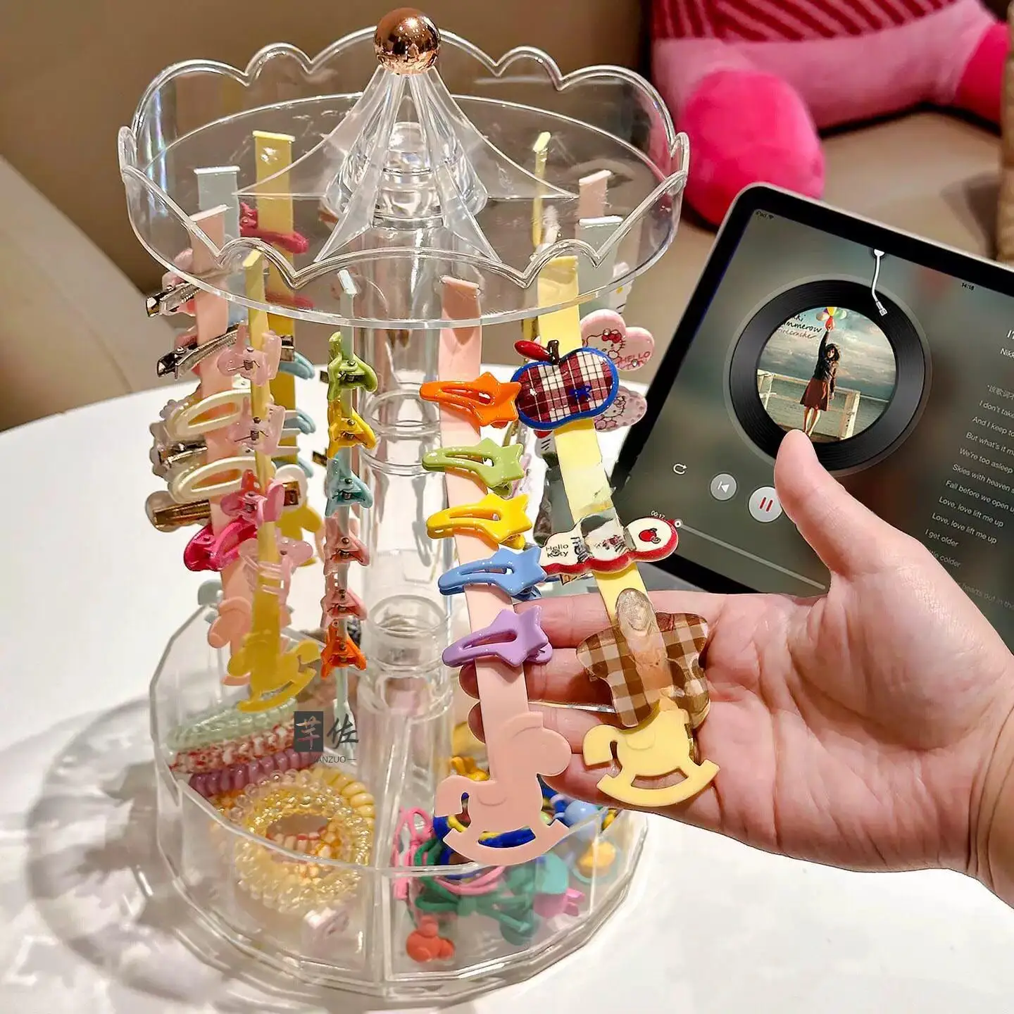 

Large Capacity Children's Hair Accessories Storage Box Creative Hairpins Organizer Box Japanese Style Bedroom Storage