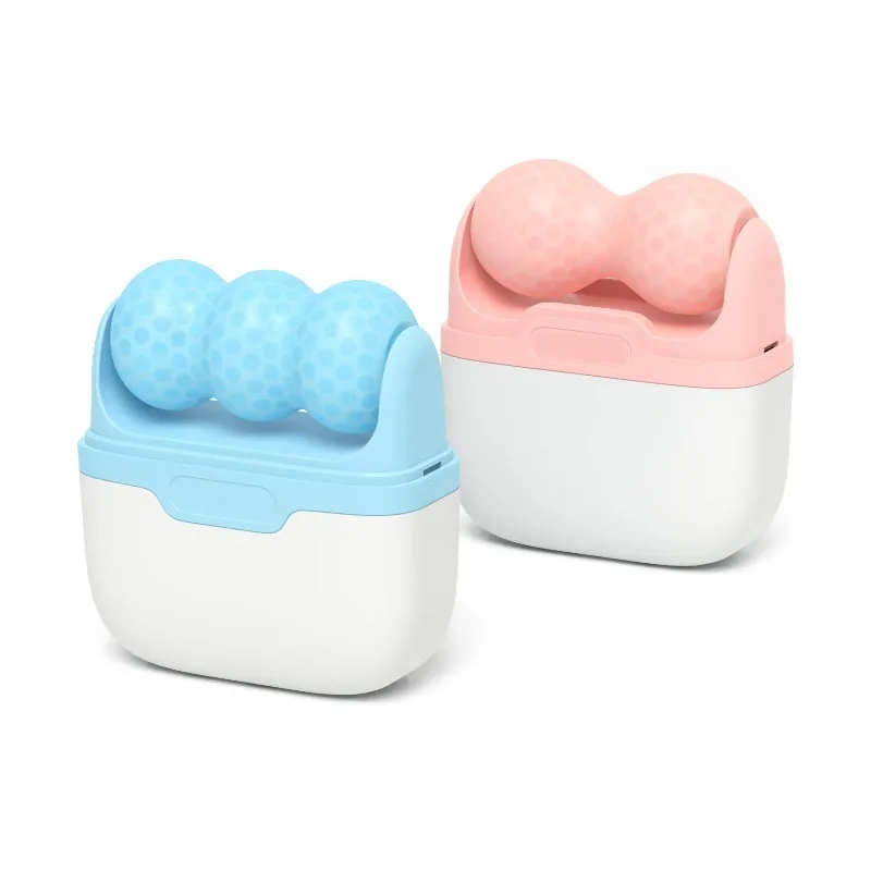 Ice Compress Double Roller Facial Beauty Device Mini Double Head Ice Ball Massager Facial Repair Skin Rejuvenation Roller