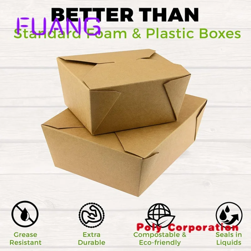 Custom  Custom Recycled Disposable Togo Restaurant Lunch Salad Sandwich Hamburger Container Take out Fast Food Packaging Kraft P