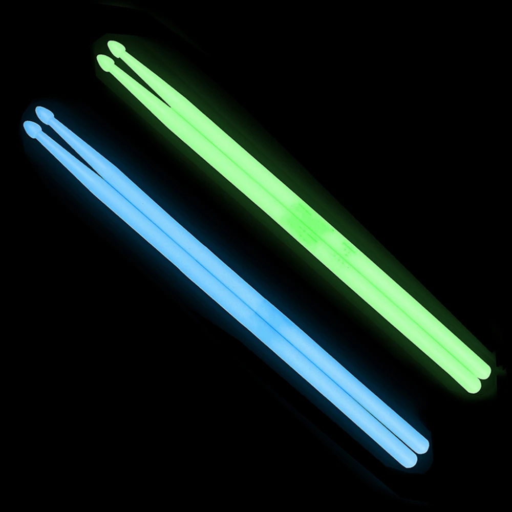 

2 pairs 5A Noctilucent Drum Stick Glow in the Dark Luminous Drumsticks for Stage Performance Drum Sticks