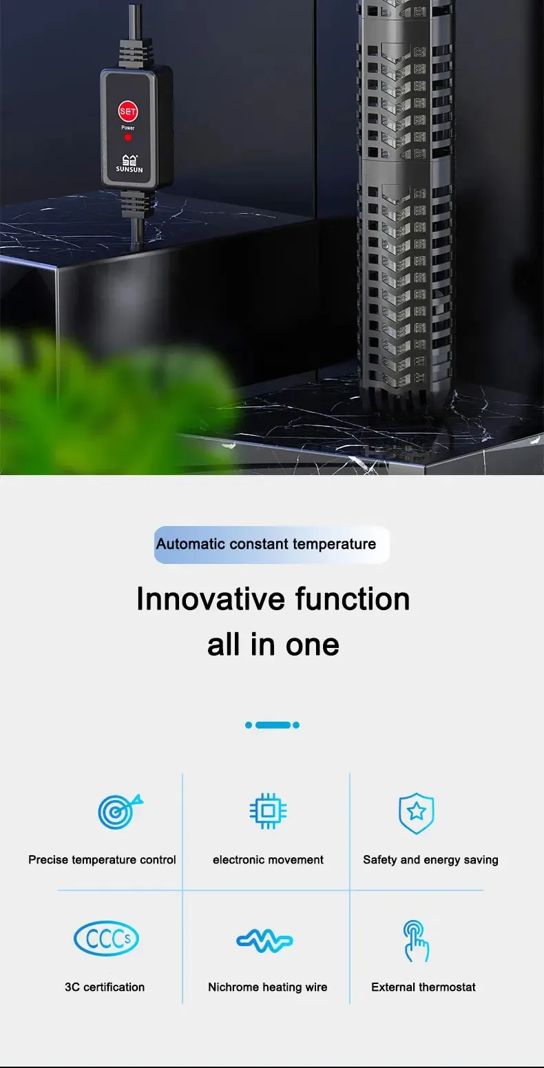 Aquarium Tauch Heizung Aquarium LCD Display Digital Einstellbare Wasser Heizstab Konstante Temperatur Control 500 W – Detail 1