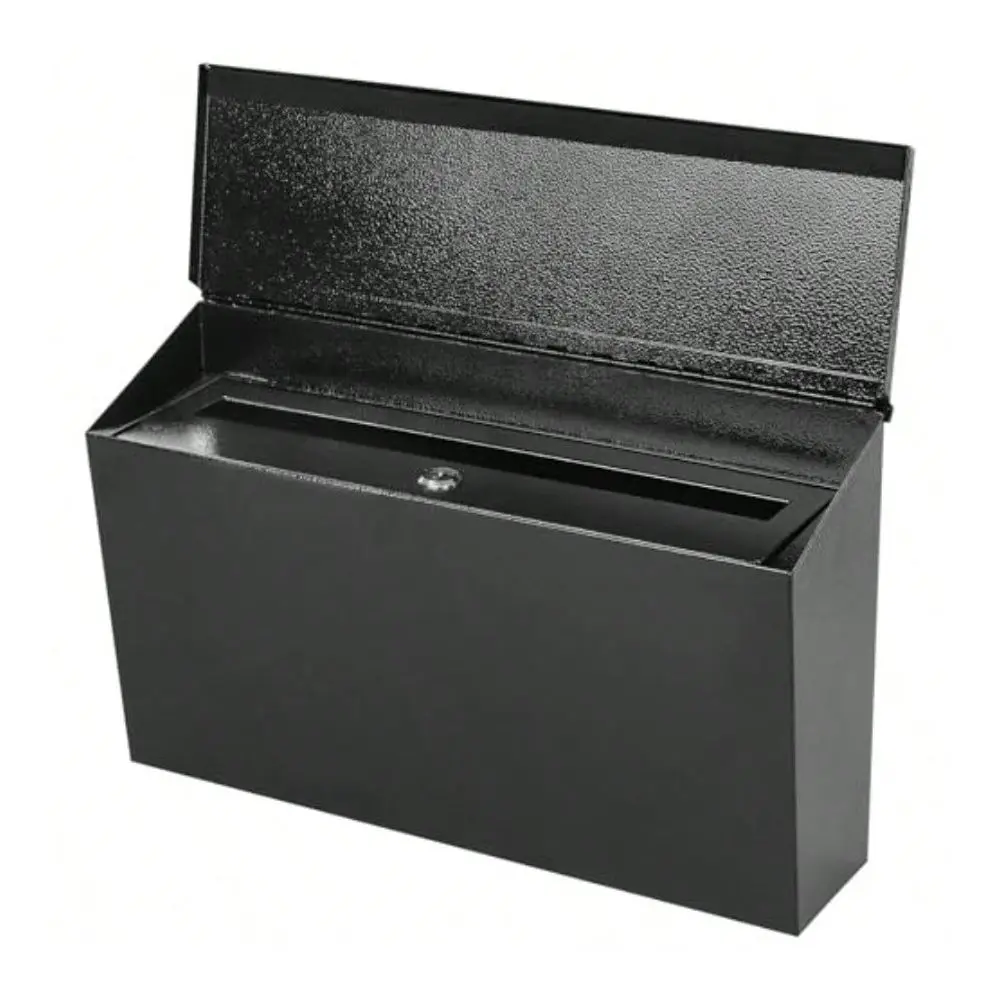 Locking Wall Mount Mailboxes For Outside Large Capacity Mail Box For House With Key Lock Security Drop Box Metal Post Box For Home Office Decorative 15.7 * 9.9 * 4.9in