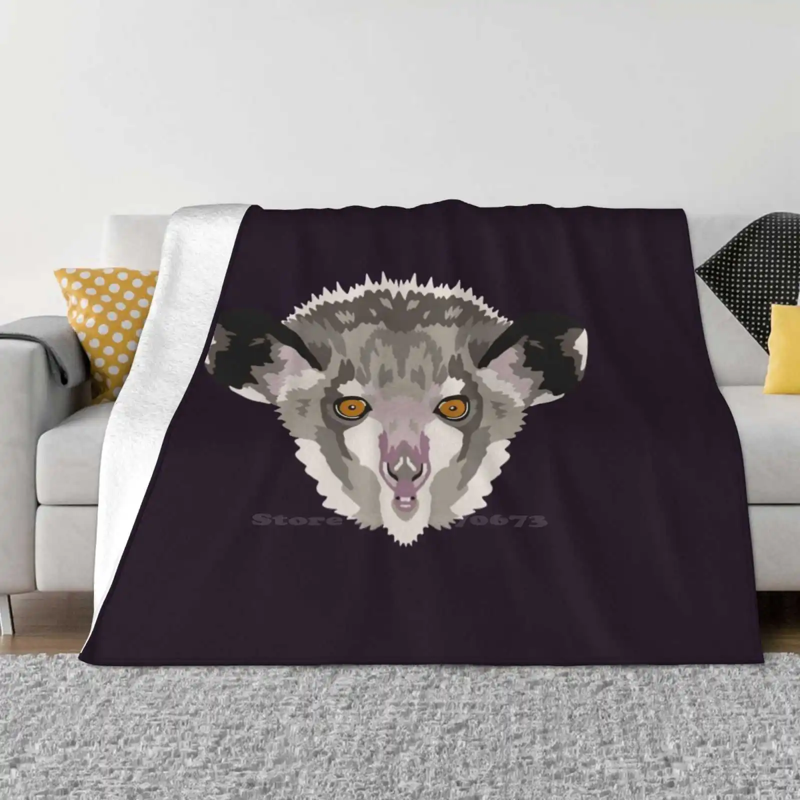 Aye-Aye Face precio bajo nueva impresión novedad moda suave manta cálida Aye Aye Zookeeper Lemur Geocreate cara Simple cabeza Animal
