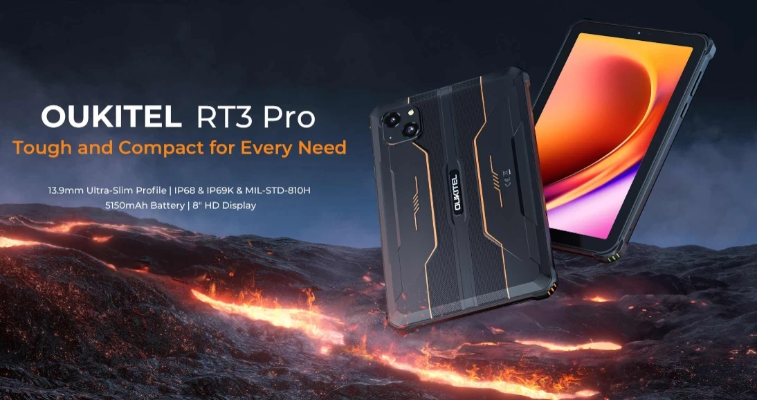 OUKITEL RT3 pro CPU MediaTek G81 120Hz 8-inch 4G Rugged tablet Tough and Compact for Every Need 4GB RAM 128GB ROM