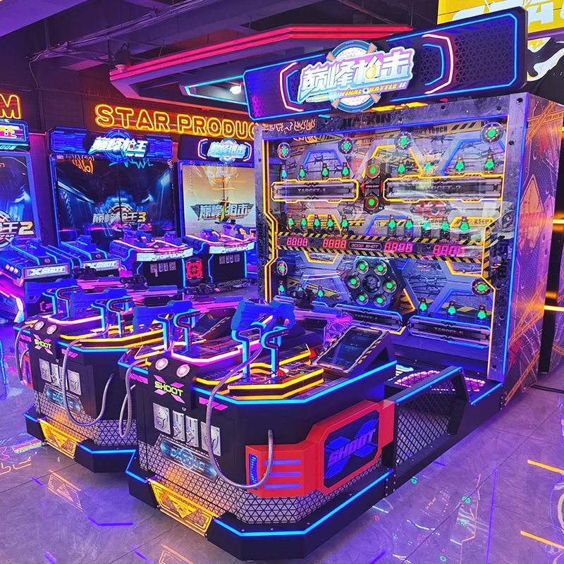 4-Player Shooting Machine, Coin Operated, Game Center, Amusement Equipment