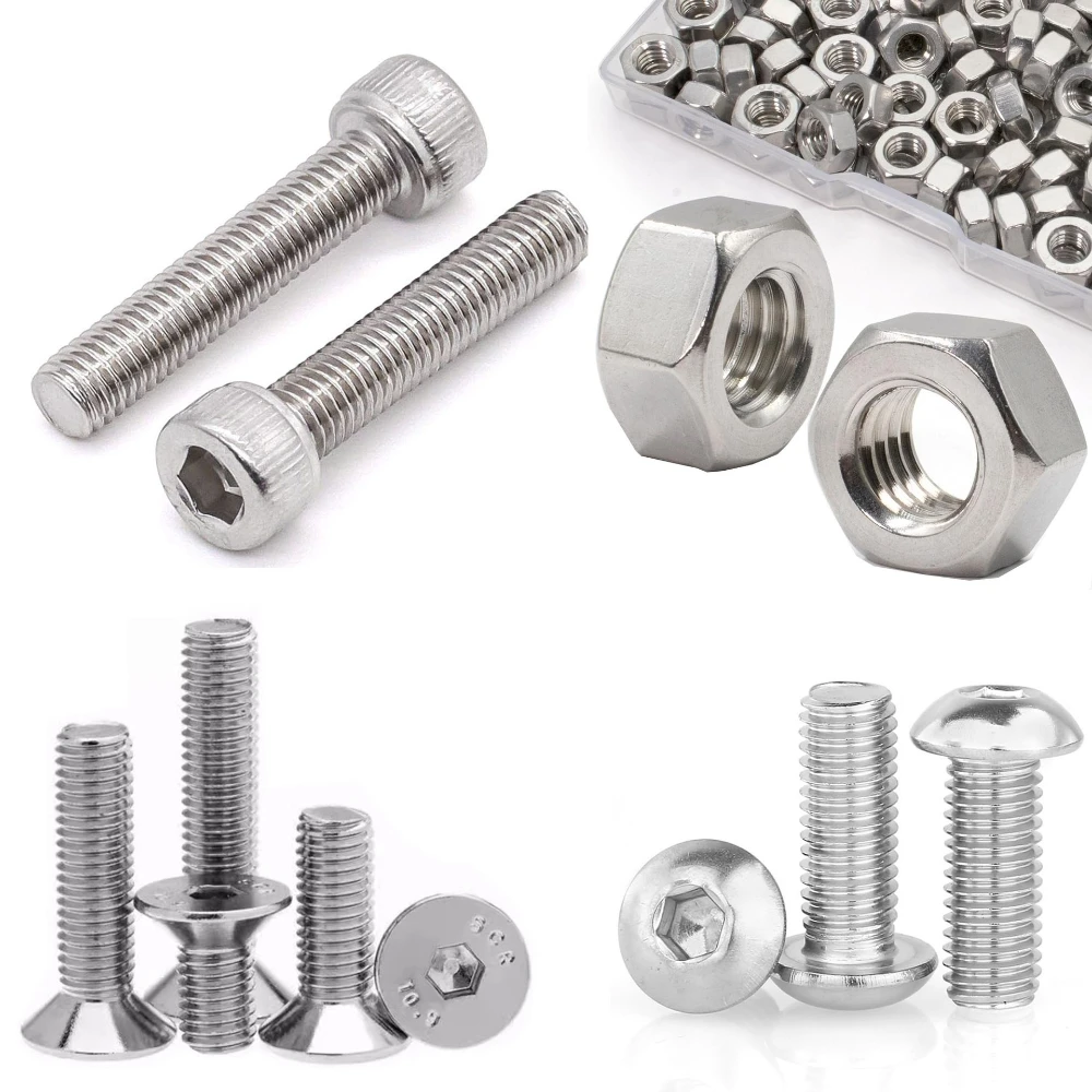 

Small Metric Screws Suitable for 3D Printer DIY Stainless Steel M3 M4 M5 Screw and Nut Assortment Hex Socket Head Cap Screws Nut