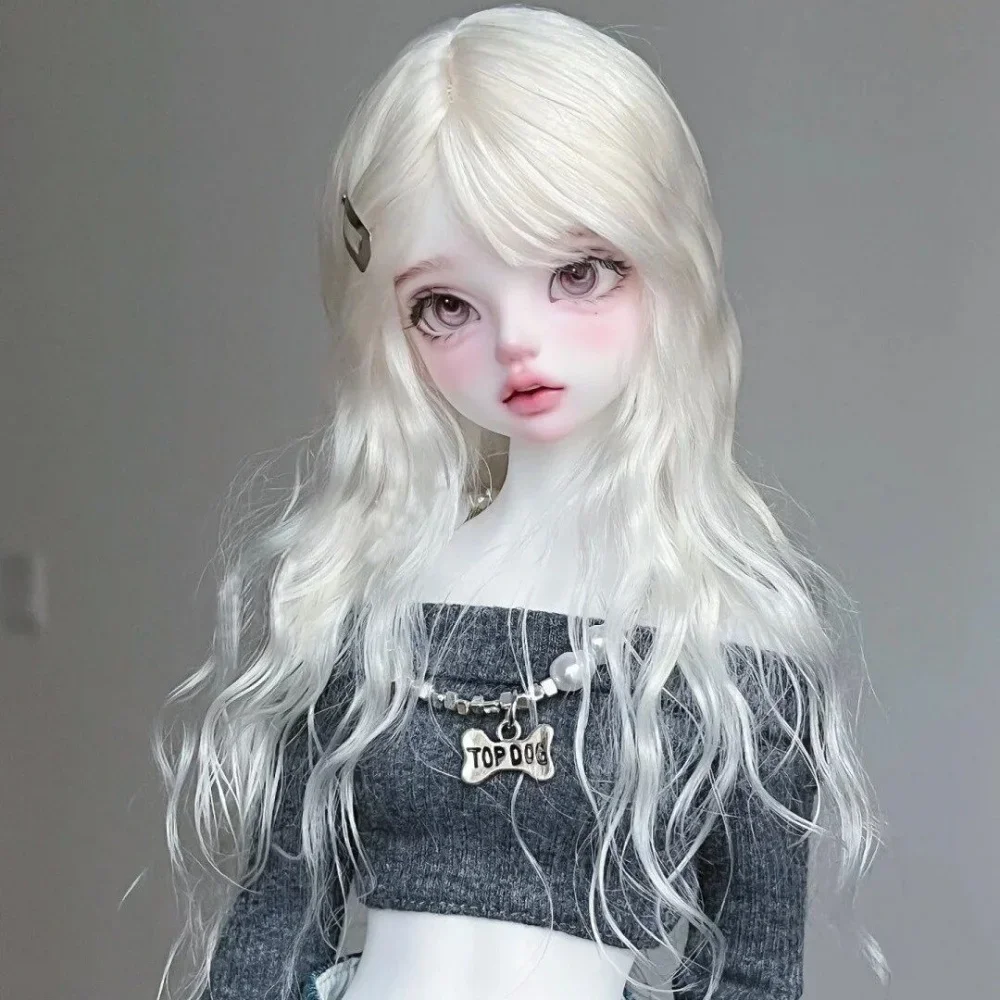 bjd Doll wig fits into 1/3 1/4 1/6 size Air Liu Sea Ripple Wave Roll Cute preppy soft silk wig doll accessories