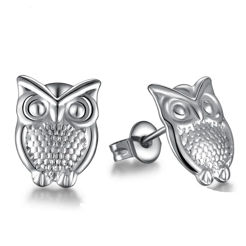 2021 kobiety Brincos kolczyki ślubne Pendientes 925 srebrna igła biżuteria sowa kolczyki Ed63 Boucle D'oreille Femme Aros