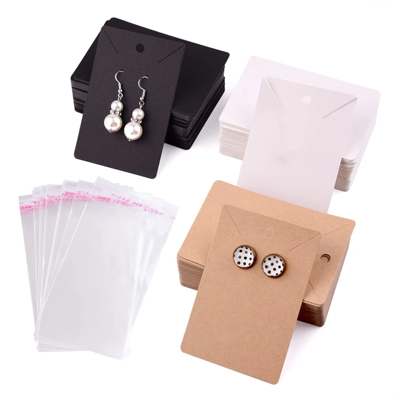 50pcs 6x9cm Earrings Display Card Cardboard Packaging Paperboard for Necklace Jewelry Organizer Small Business Material Supplies