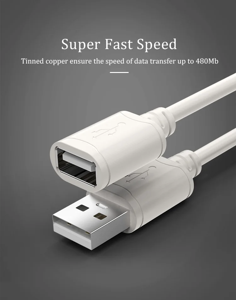 CHOSEAL USB2.0-Verlängerungskabel, Stecker auf Buchse, Hochgeschwindigkeits-USB-Datenkabel-Verlängerung für PC, Tastatur, Drucker, Maus, Computer, 5 m, 3 m – Detail 7