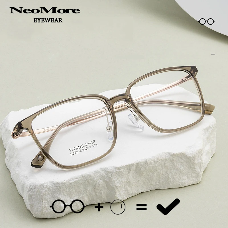 

Fashion Square Light Titanium Glasses for Women Optical Myopia Eyewear Progressive Photochromic Prescription Lenses Glasses