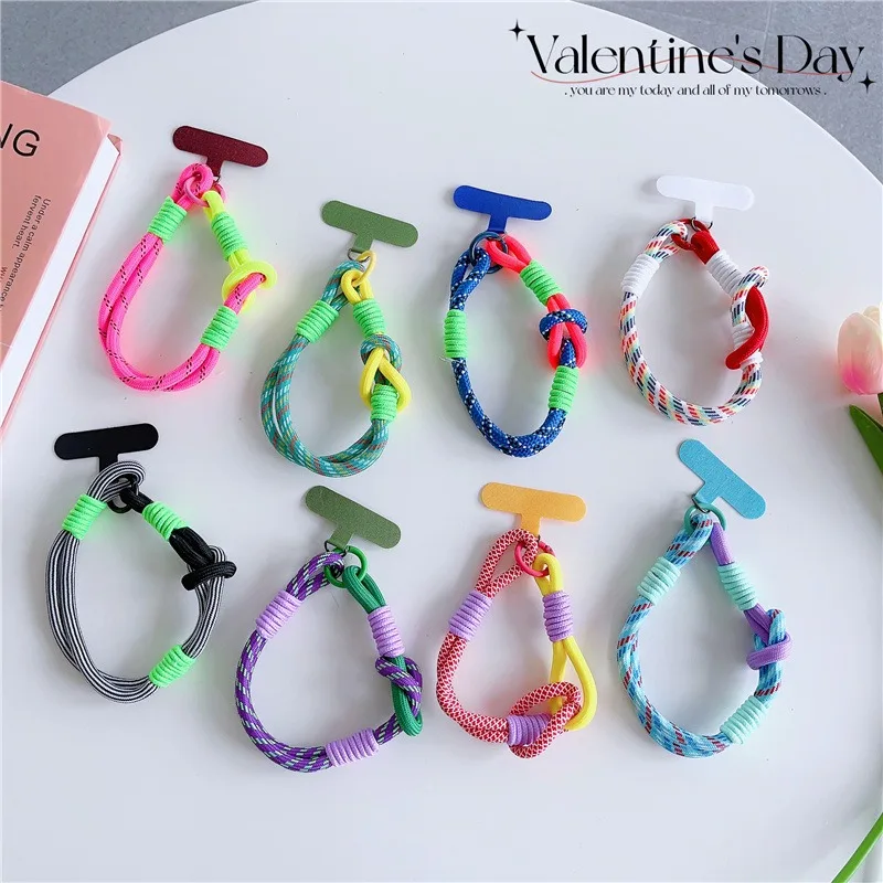 For Cell Phone Coarse Type Nylon Weaving Short Hand Lanyard Strap Wrist Chain Pendant Phone Outdoor Anti-Lost Rope Portable