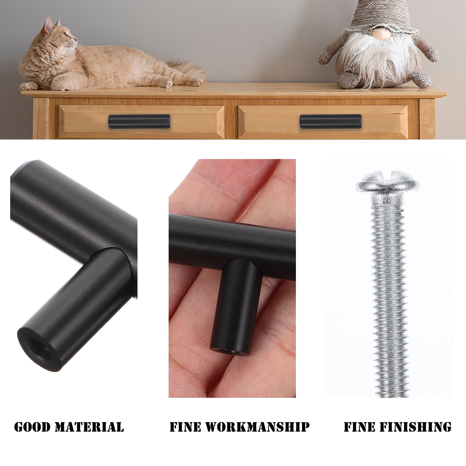 

5 Pcs Cabinet Handle Door Pull Kitchen Cabinets Knob niture Knobs Aluminum Alloy Metal Handles Gold