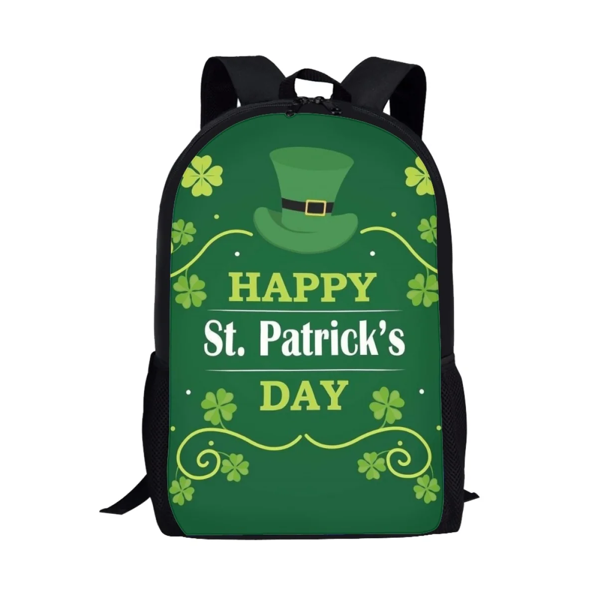 Tas sekolah untuk anak laki-laki dan perempuan tas buku mode St.Patrick Day Clover ransel kasual harian Remaja anak-anak ransel bepergian tahan lama