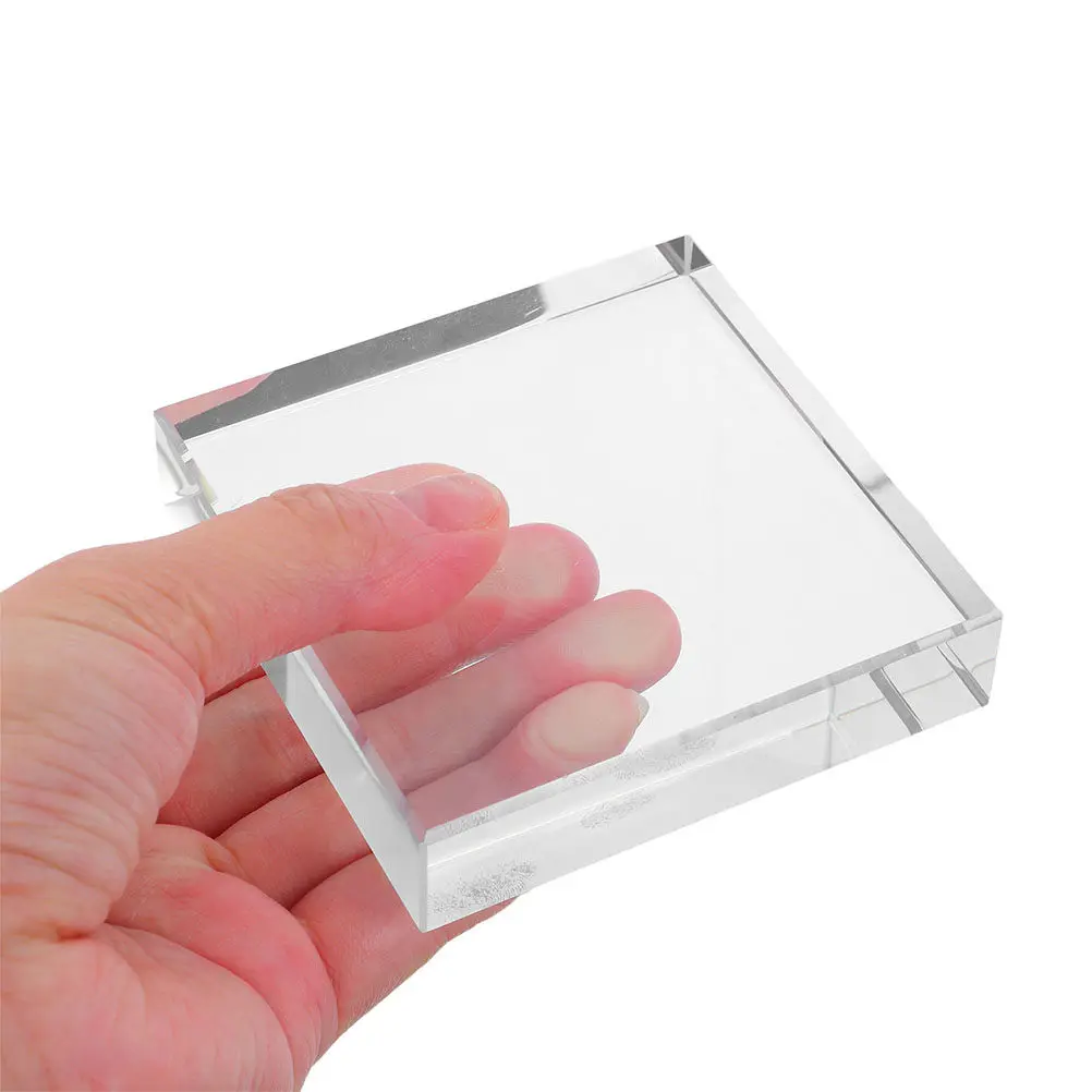 Transparent Clear Square Paperweight Handcrafted Elegant Block Office Desk Decor Book Weight Decorative Artistic Water Crystal