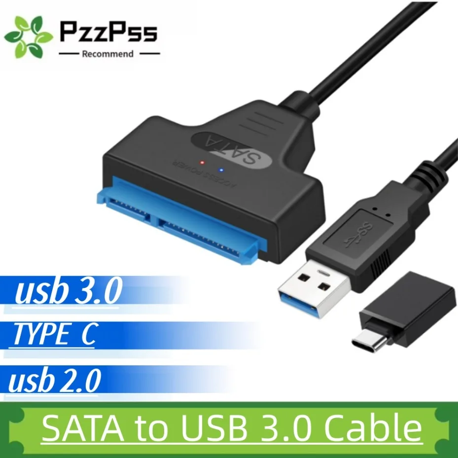 Cable Adaptador USB 3.0 a SATA, Compatible con Discos Duros y SSD de 2.5 Pulgadas, Lector de Discos Duros, Convertidor de Disco Duro Externo USB SATA