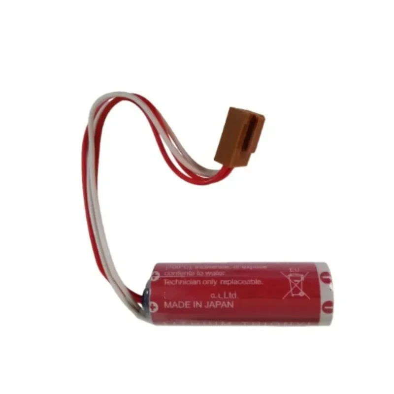 

NEW ER17/50 ER17500 3.6V 2750mAh A Size PLC Robot Lithium Battery With Four Holes Brown Connector Plug