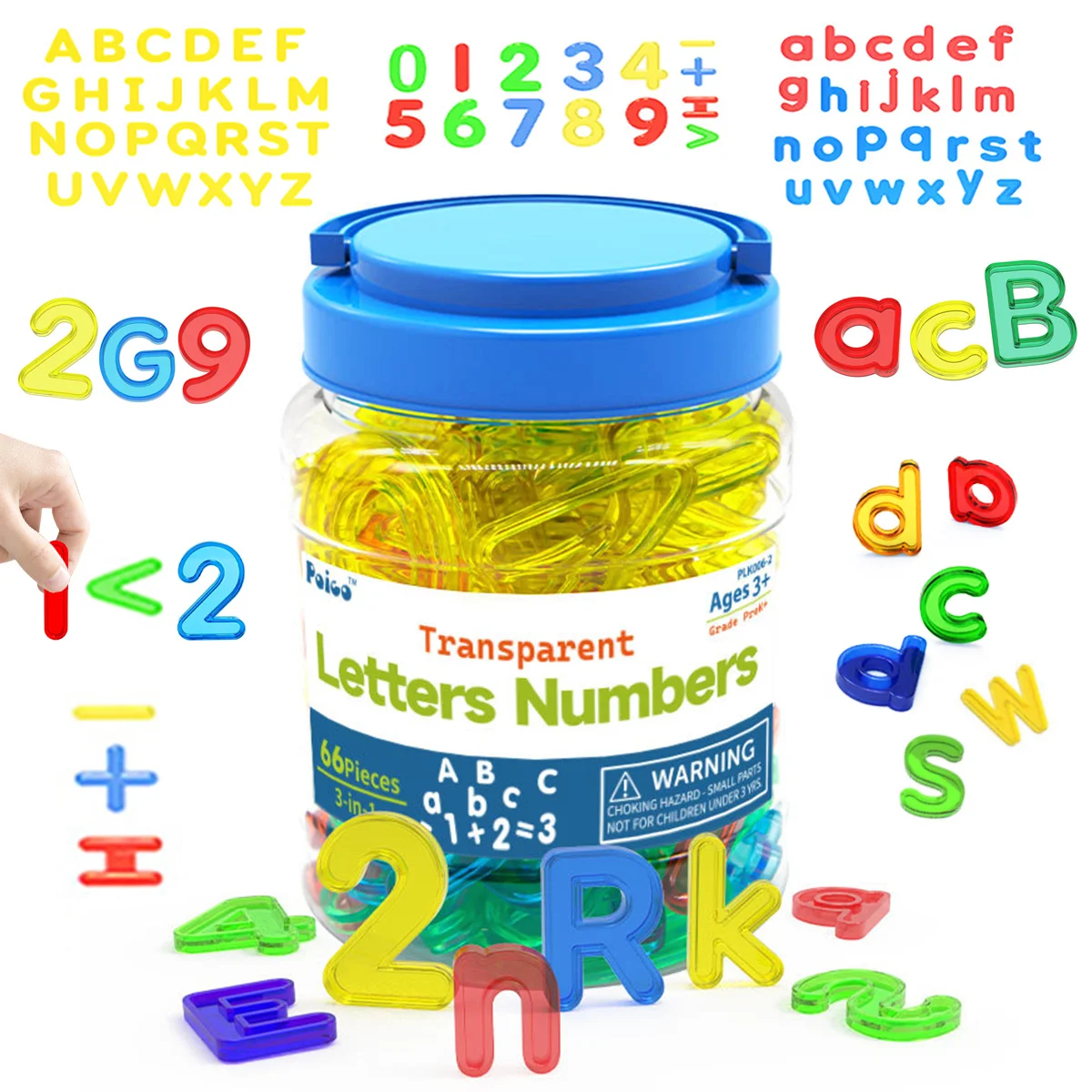 66개 색상 알파벳 번체 중국어 장난감, 다기능 어린이 퍼즐 장난감, 3 in 1 퍼즐 장난감 세트, 글자 숫자