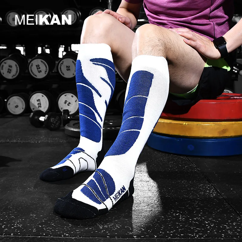 MEIKAN Wool Ski Socks Outdoor Climbing Hiking Warm Thickened Knee High Professional Sports Socks Fast Drying MKSP20202