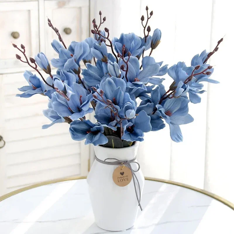Künstliche Blumen Brautstrauß Magnolia Home Decor Hochzeit Weihnachten Party Supplies Fotografie Requisiten Zubehör Dekoration – Detail 3