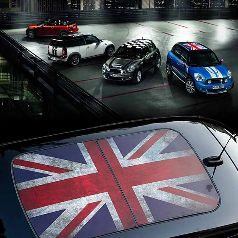 Union Jack Semitransparent Auto Sunroof Roof Stickers Decals Decoration For MINI Cooper S F54 F55 F56 F60 R55 R56 Accessories