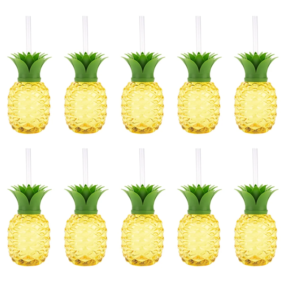 

Plastic Pineapple Cup, Cup with Straw, Luau Birthday Decoration, Summer Beach Drinking Cup