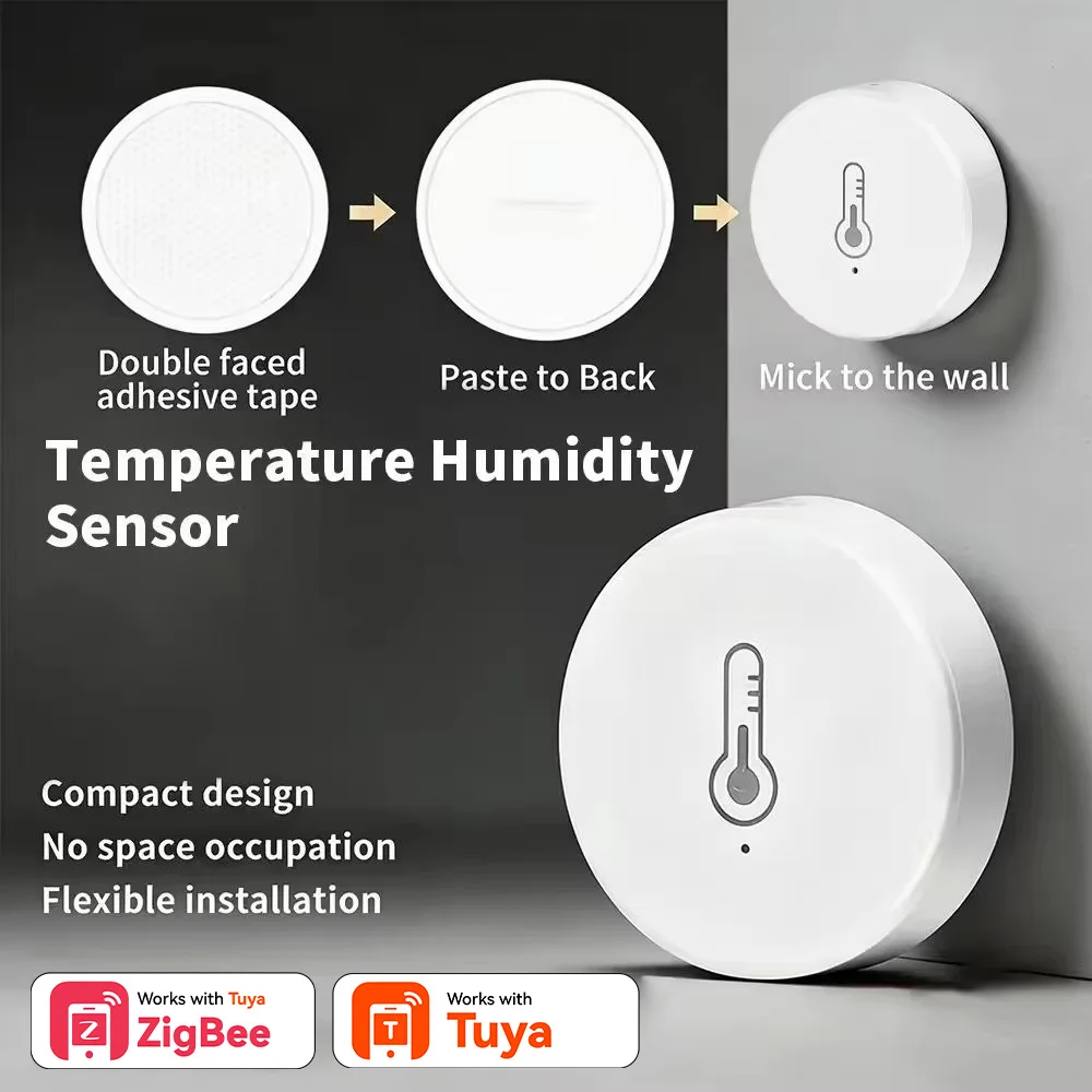 Temperature Humidity Sensor for Tuya Zigbee Smart Life APP Remote Monitor Long Standby Thermometer Hygrometer for Wine Cabinets