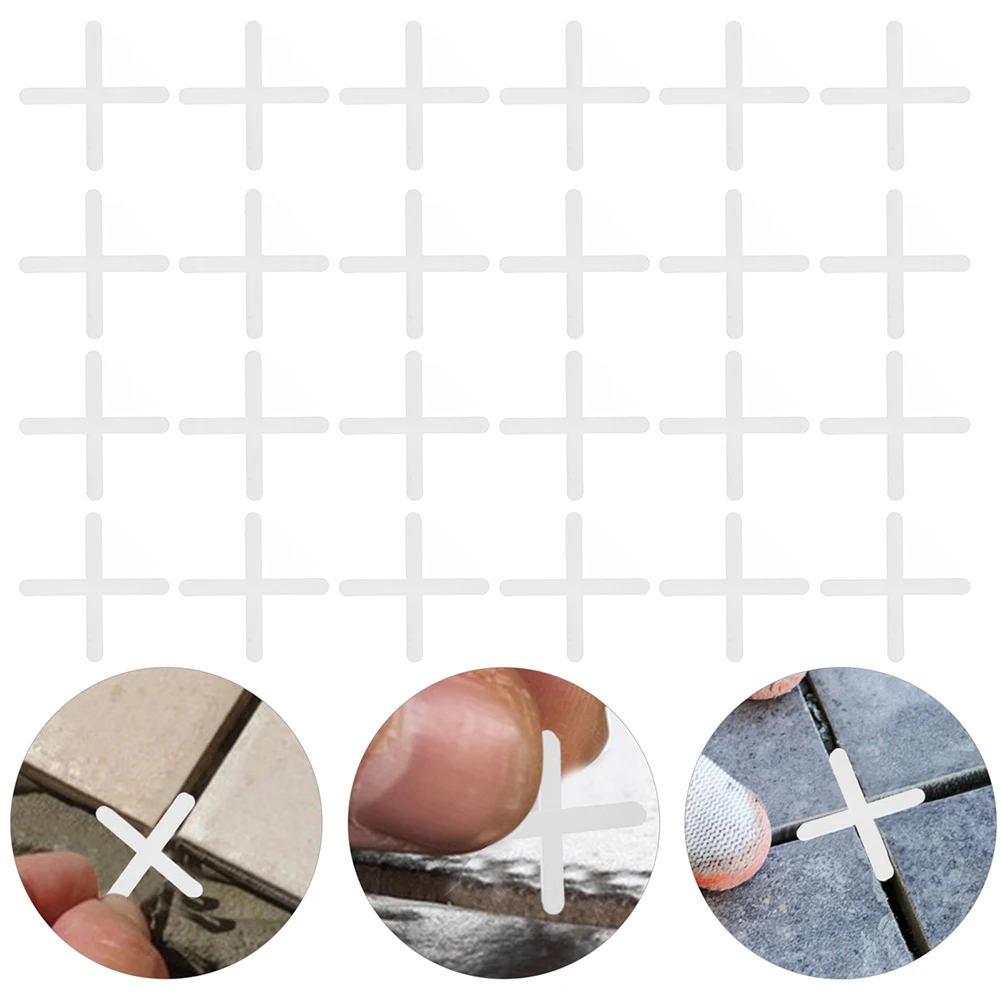 200pcs Tile Cross Shaped Plastic Spacers Leveling Tool For Ceramic Floor Wall Tiles Grout Line Positioning Kit Sturdy Tiling