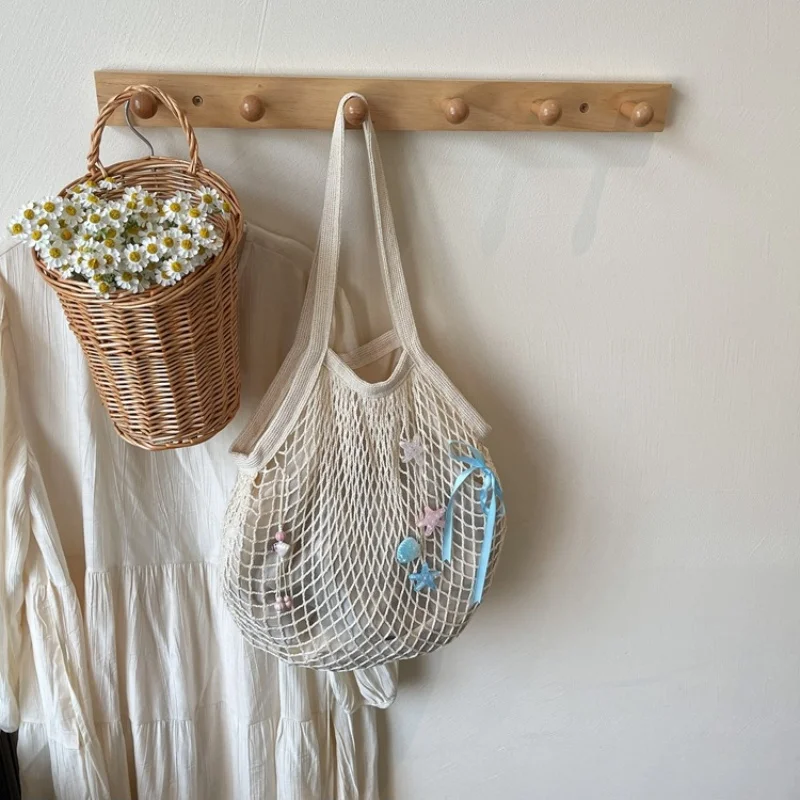 

Женская вязаная сумка на плечо, модная сумка-тоут, большая вместительная летняя пляжная сумка, легкая повседневная сумка с верхней ручкой, шикарная сумка-хобо