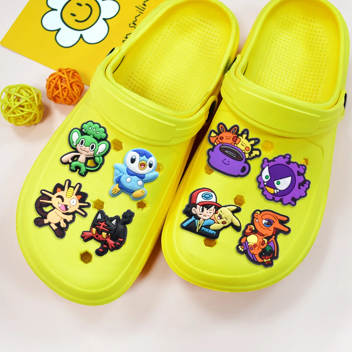 Hot Selling Mini Pocket Pikachu Beast custom Shoe charms for clogs Waterproof Soft PVC DIY Clog Decor Charms Multi Designs Pack