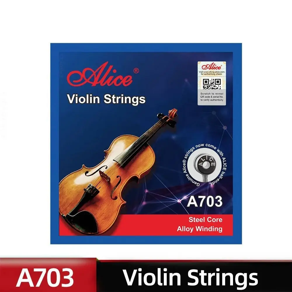 4/4 3/4 1/2 1/4 1/8 A703 สายไวโอลิน E A D G Strings นิกเกิล Alice Strings ไขลานเปลี่ยน Fiddle String คอนเสิร์ต