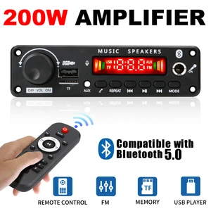Bluetooth wireless amplifier with car microphone, FM DIY amplifier, MP3 WAV, Decoder Board, TF Card slot, 200W, DC 12V, 100W, New 8 Main Sales Bluetooth Plate amplified - №2