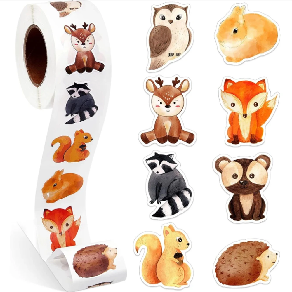 500pcs Forest Animals Pattern Reward Encouragement Sticker for Kids Motivational Stickers with Cute Animals Stationery Stickers