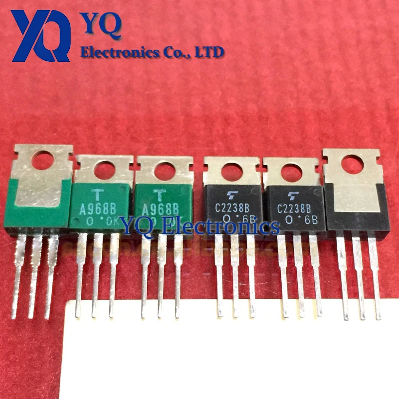 

10Pairs 2SA968B or 2SA968 + 2SC2238B or 2SC2238 TO-220 5A 160V NPN + PNP Transistor