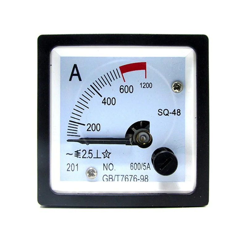 SQ-48 AC Ampere Meter 2 times overload type 1A 5A 10A 20A 50A 100/5A 600/5A 800/5A range analog Ammeter gauge panel 48x48mm