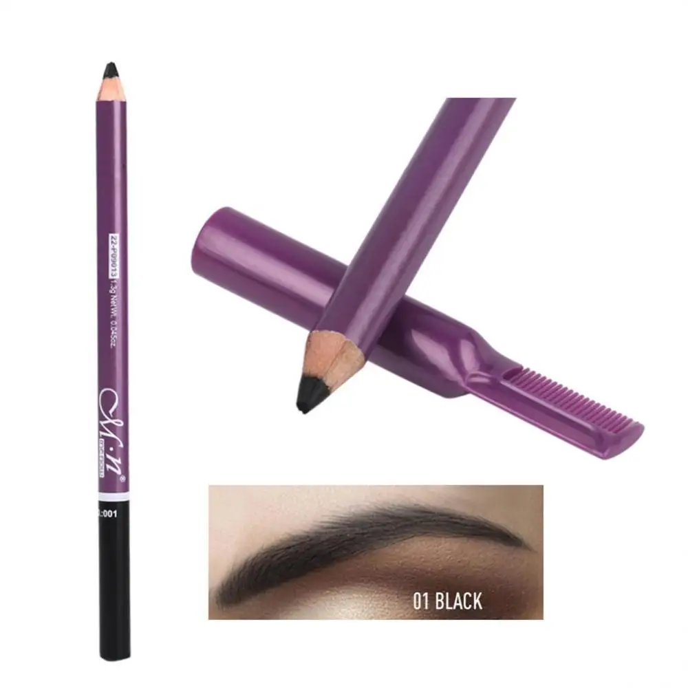 Black Eyebrow Soft Longlasting Eyebrown Pen Cosmetic Double Head Easy To Use With Eye Brown Brush