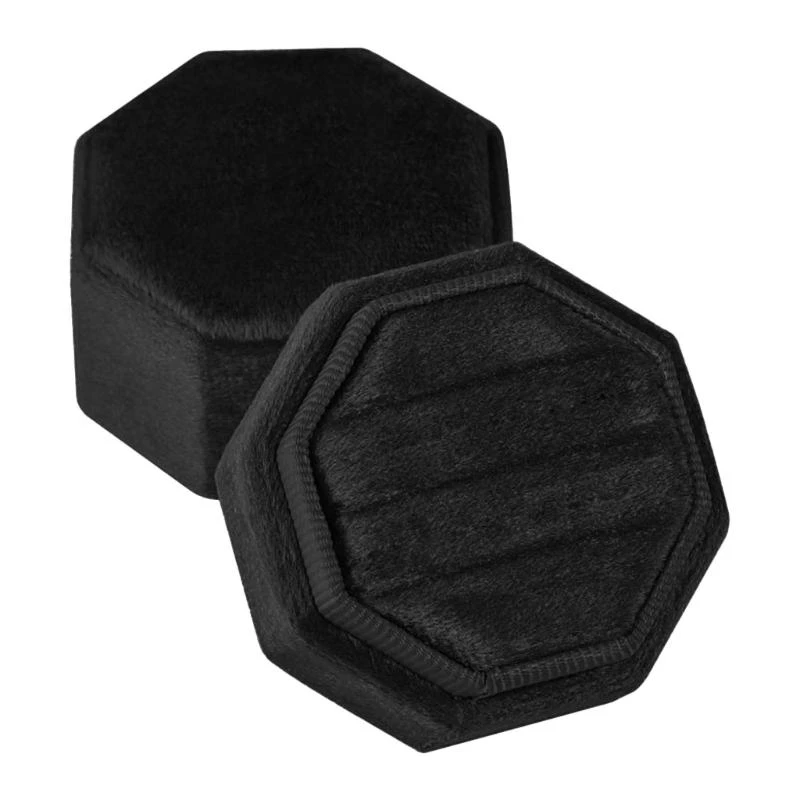 

Октагональные бархатные кольца коробки для трех колец