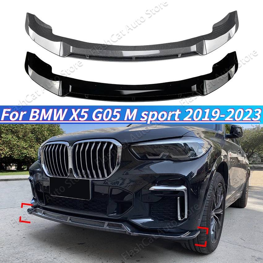 

G05 M Sport Car Front Bumper Splitter Lip Diffuser For BMW X5 2018-2022 Body Kit Spoiler Guard Body Kit Cover Tuning Gloss Black