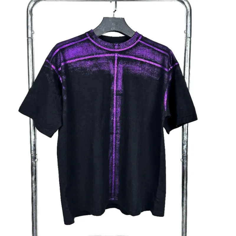 نفايات التربة الرياح غسلها اللوحة مفككة فضفاضة نصف كم تي شيرت قصير الرجال والنساء