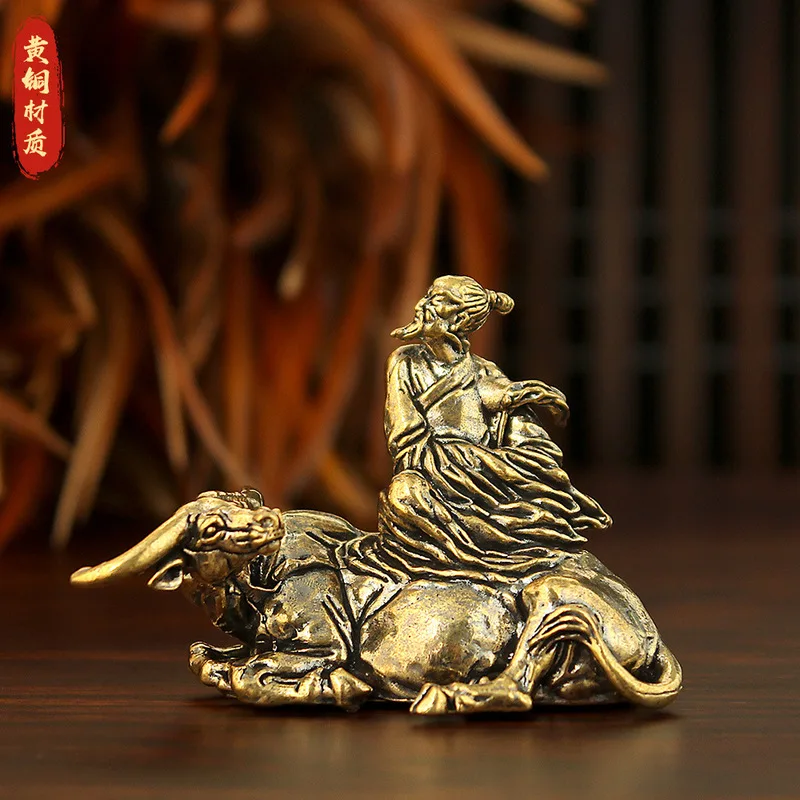 Brass elderly man artistic craft for home, office, study, cultural and creative decoration, micro-landscape ornament