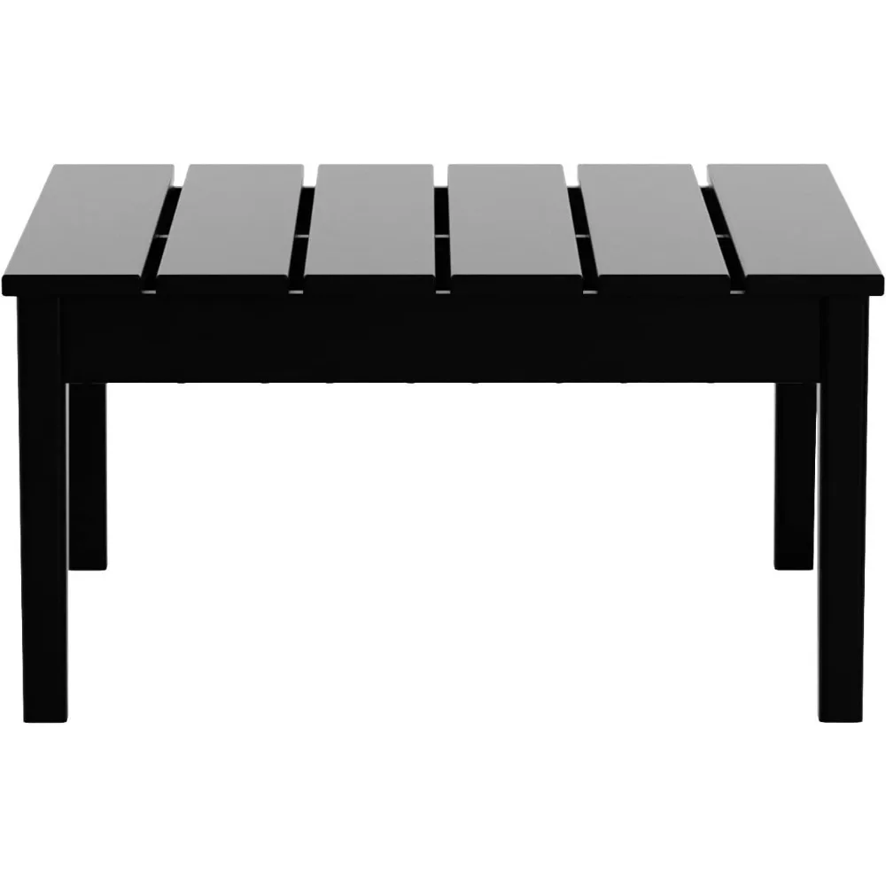 طاولة قهوة خارجية من Ashore، مقاس 32 بوصة لجميع الأحوال الجوية، طاولة قهوة Adirondack Patio، طاولة منخفضة مربعة، باللون الأسود #5