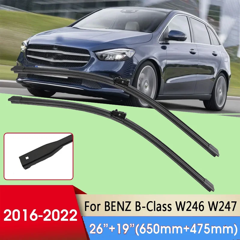 

Car Wiper Front Wiper Blade For Mercedes-Benz B-Class W247 2018 2019 2020 2021 2022 26"+19" Windscreen Wipers Auto Accessories