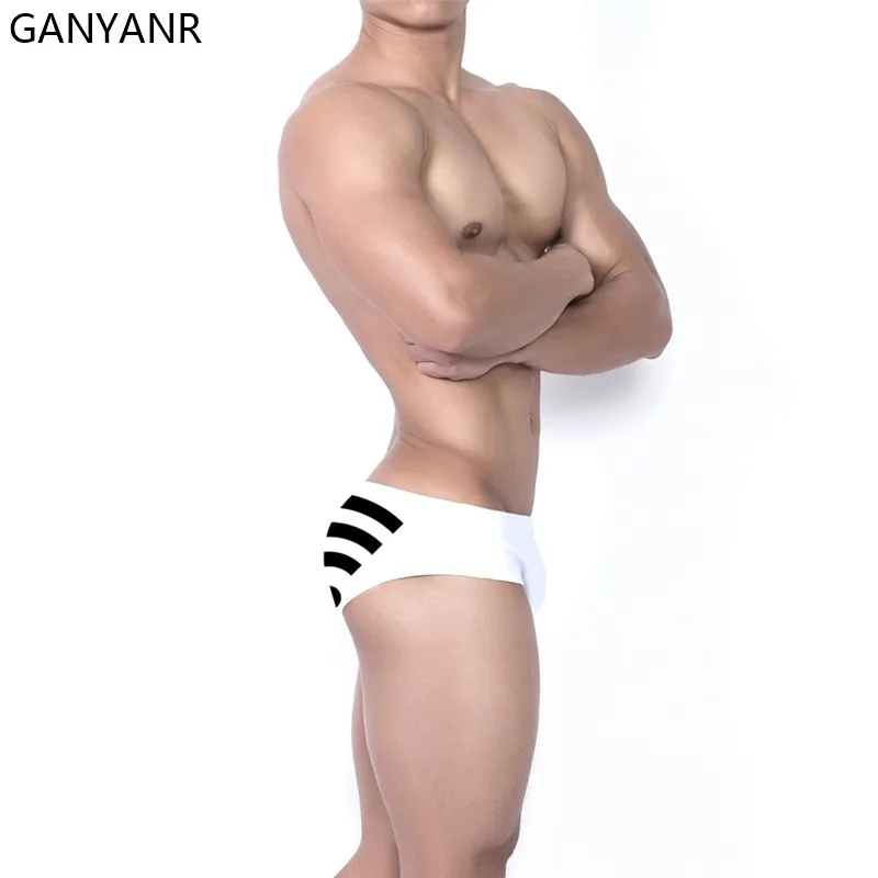 GANYANR Swimming Trunks Men Swimwear Swim Briefs Sexy Swimsuit Beach Shorts Bathing Suit Sungas Bikini Thong Surfing low waist