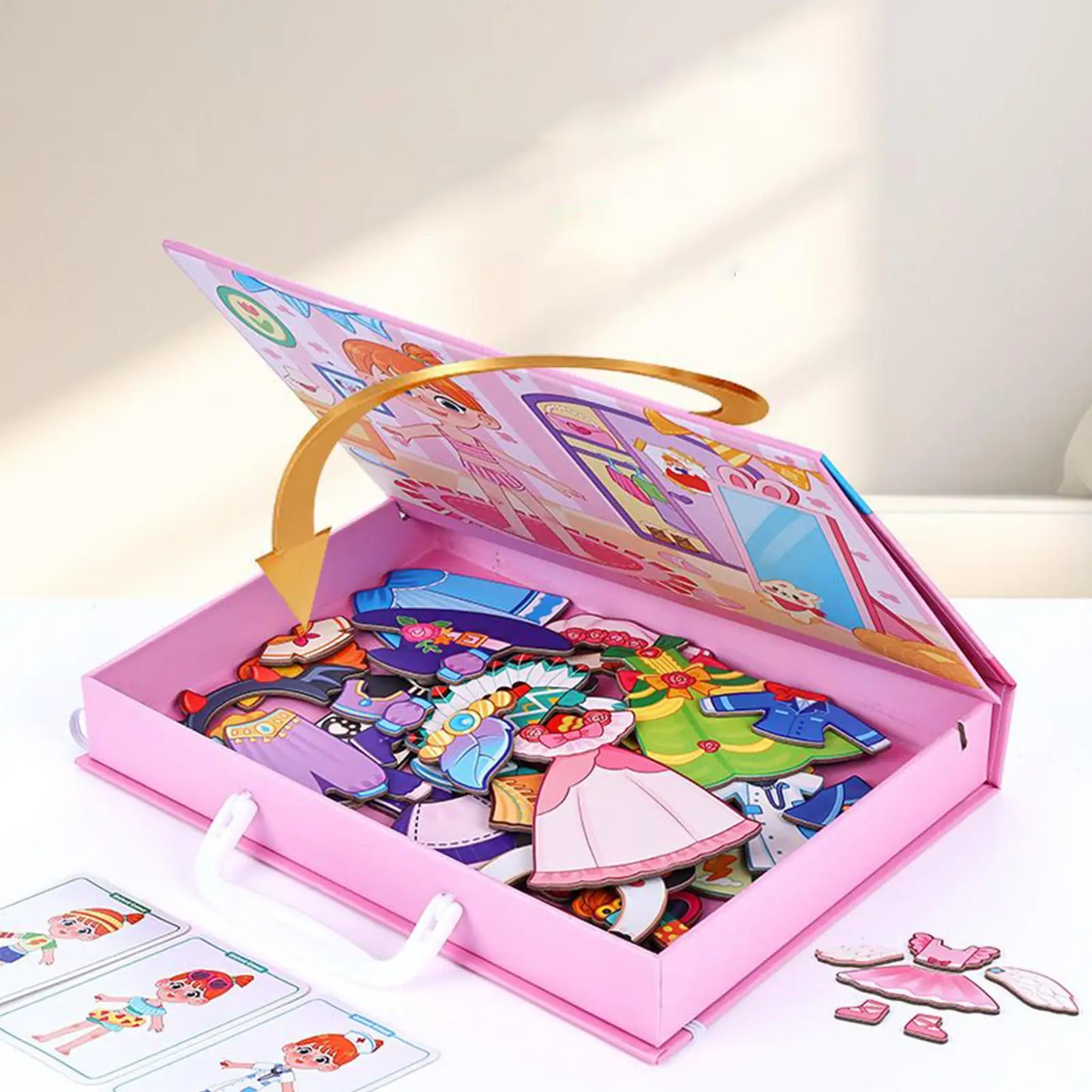 Puzzles magnétiques Double face, jeu de simulation, déguisement pour enfants, filles, adolescentes, tout-petits, école familiale, maison