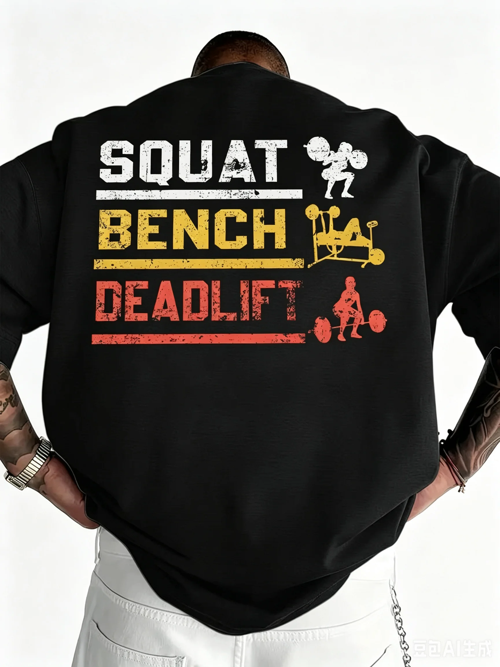 Men's Women Squat Deadlift Weightlifting GYM T Shirt  Tee Streetwear Summer Fashior