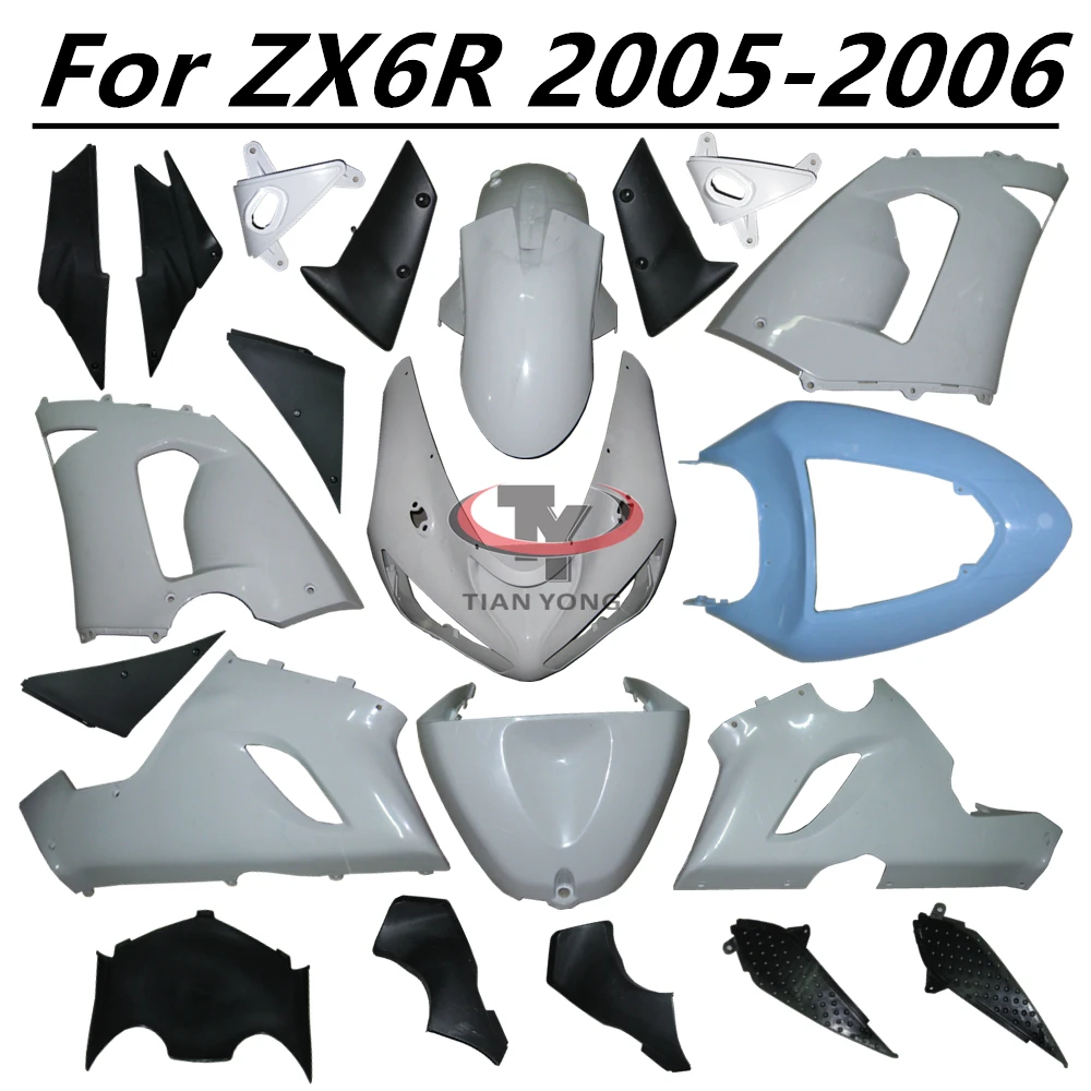 Motorcycle Plastic parts Components For Kawasaki ZX6R 2005 2006 ZX 6R 636 05-06 Unpainted Fairing Bodywork Injection Accessories